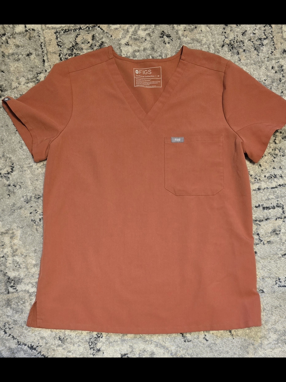 Figs Women's V-Neck Scrub Top - Rust Orange